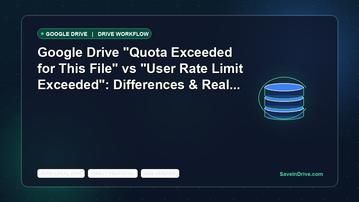Google Drive "Quota Exceeded for This File" vs "User Rate Limit Exceeded": Differences & Real Fixes