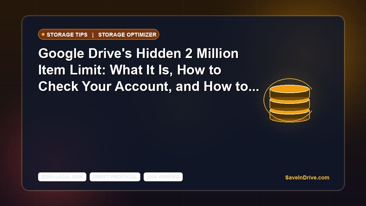 Google Drive's Hidden 2 Million Item Limit: What It Is, How to Check Your Account, and How to Fix It