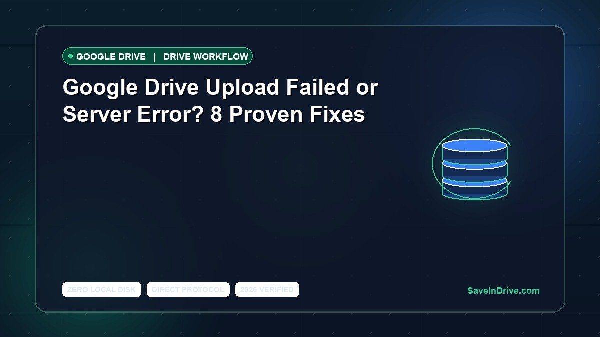 How to Fix Google Drive Upload Stuck at 'Less Than a Minute Remaining' (2026)