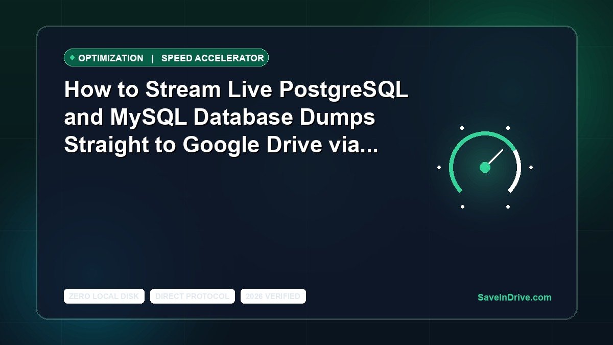 How to Stream Live PostgreSQL and MySQL Database Dumps Straight to Google Drive via cURL