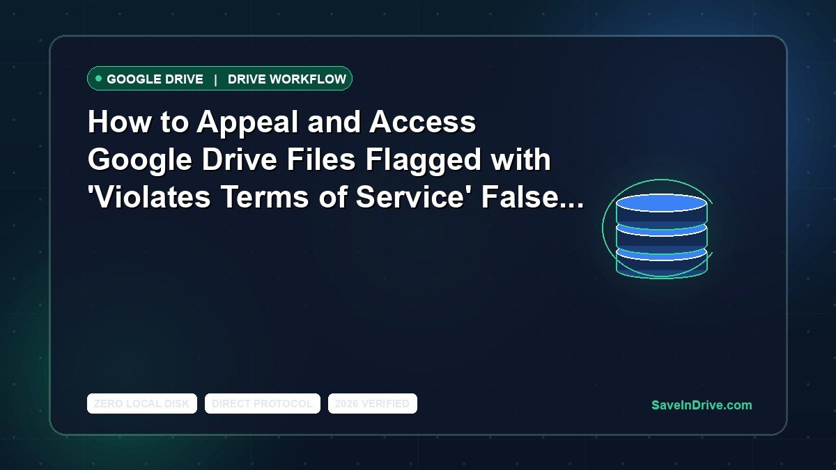 How to Appeal and Access Google Drive Files Flagged with 'Violates Terms of Service' False Alarms