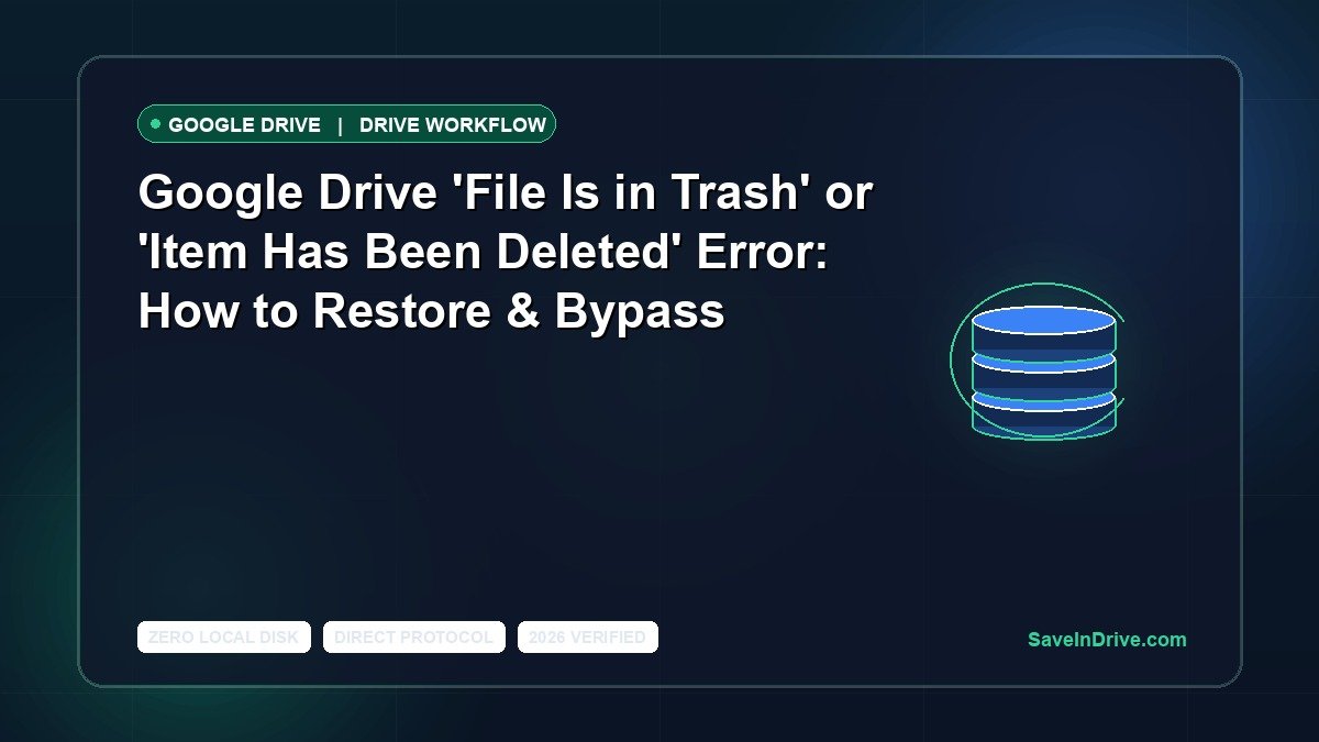 Google Drive 'File Is in Trash' or 'Item Has Been Deleted' Error: How to Restore & Bypass