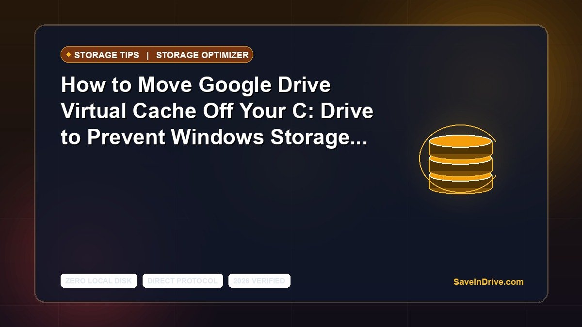 How to Move Google Drive Virtual Cache Off Your C: Drive to Prevent Windows Storage Warnings