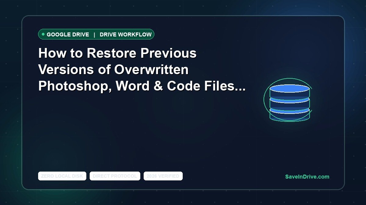 How to Restore Previous Versions of Overwritten Photoshop, Word & Code Files in Google Drive