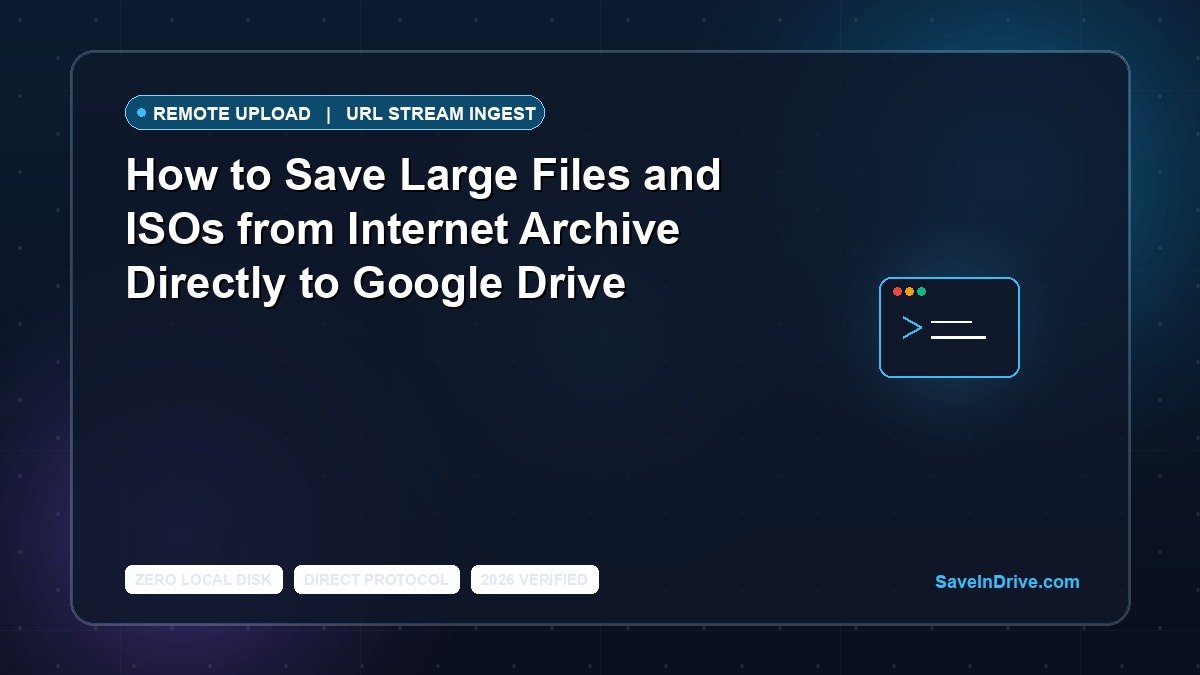 How to Save Large Files and ISOs from Internet Archive Directly to Google Drive