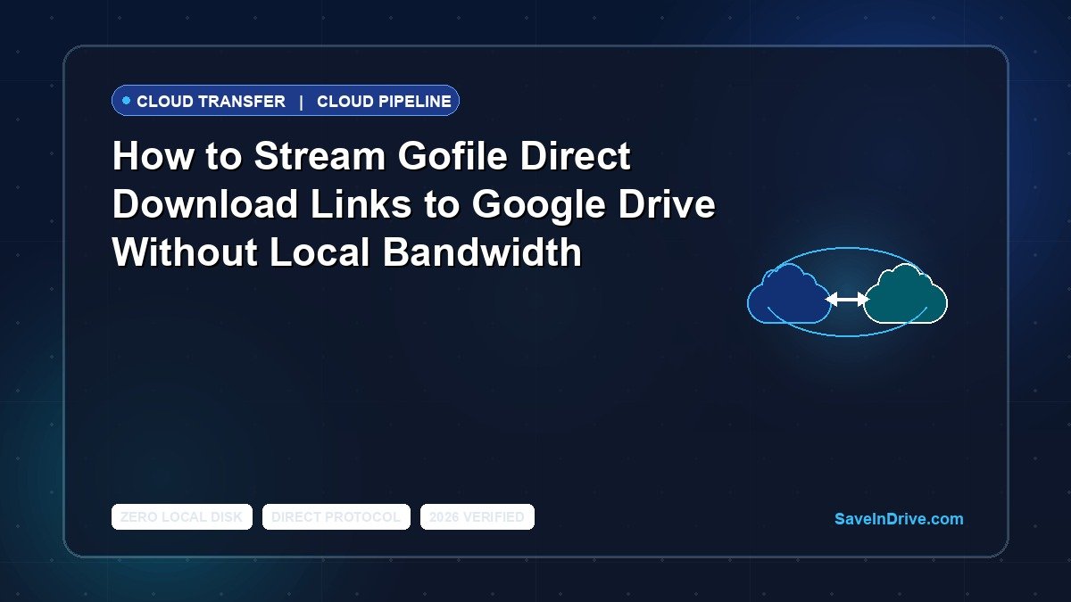 How to Stream Gofile Direct Download Links to Google Drive Without Local Bandwidth