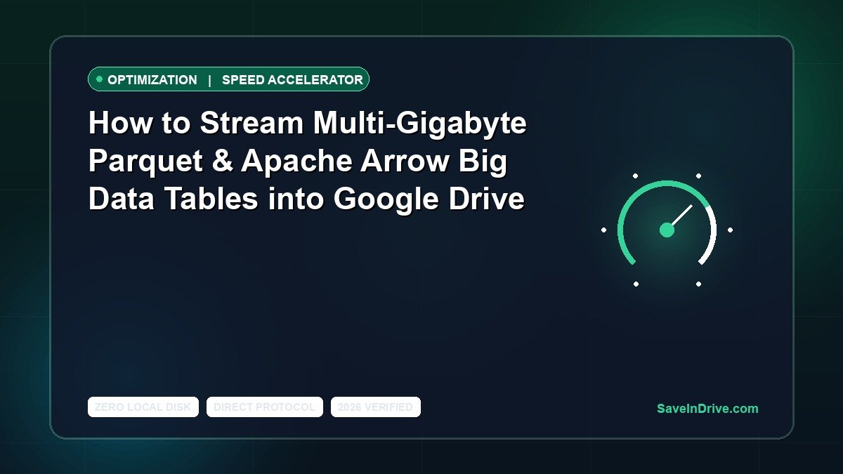 How to Stream Multi-Gigabyte Parquet & Apache Arrow Big Data Tables into Google Drive