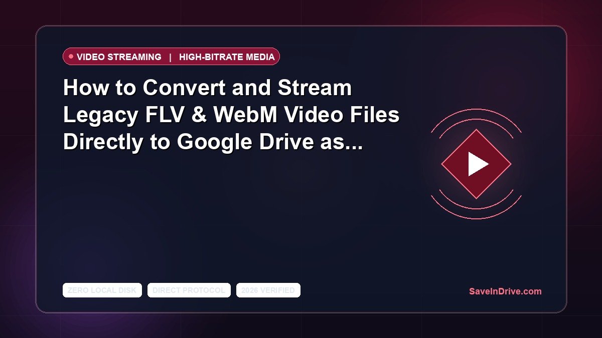 How to Convert and Stream Legacy FLV & WebM Video Files Directly to Google Drive as Universal MP4