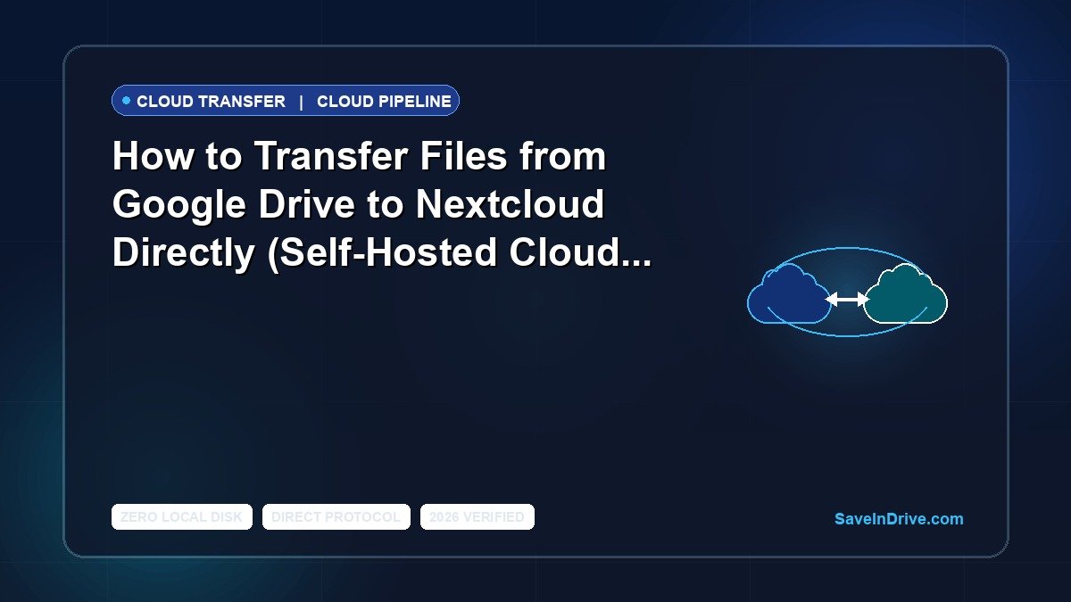How to Transfer Files from Google Drive to Nextcloud Directly (Self-Hosted Cloud Migration)