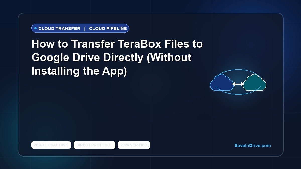 How to Transfer TeraBox Files to Google Drive Directly (Without Installing the App)