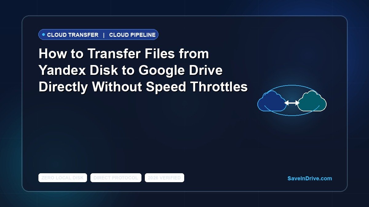 How to Transfer Files from Yandex Disk to Google Drive Directly Without Speed Throttles