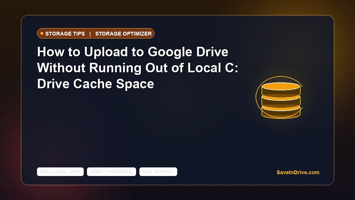 How to Upload to Google Drive Without Running Out of Local C: Drive Cache Space