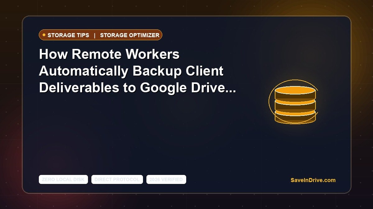 How Remote Workers Automatically Backup Client Deliverables to Google Drive Without Local Disk Clutter