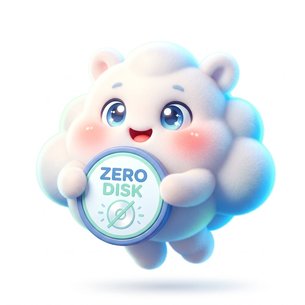 Cute Zero Disk Mascot with Face